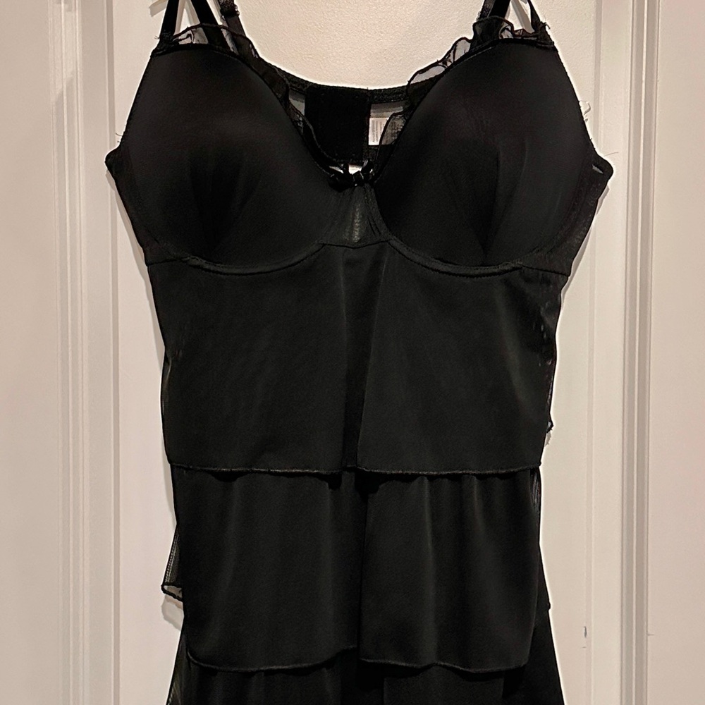 Ashley Stewart Elegant Black Layered Chemise